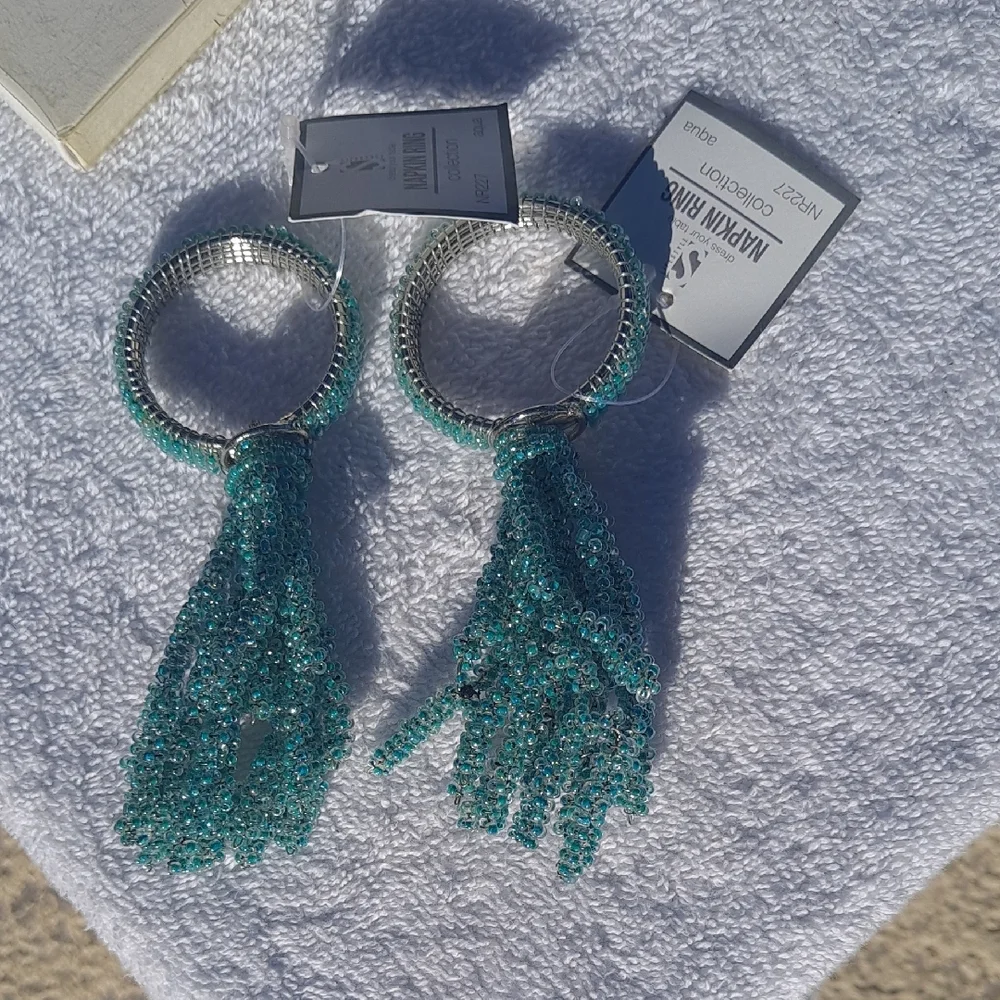 Elegant Beaded Napkin Ring Set